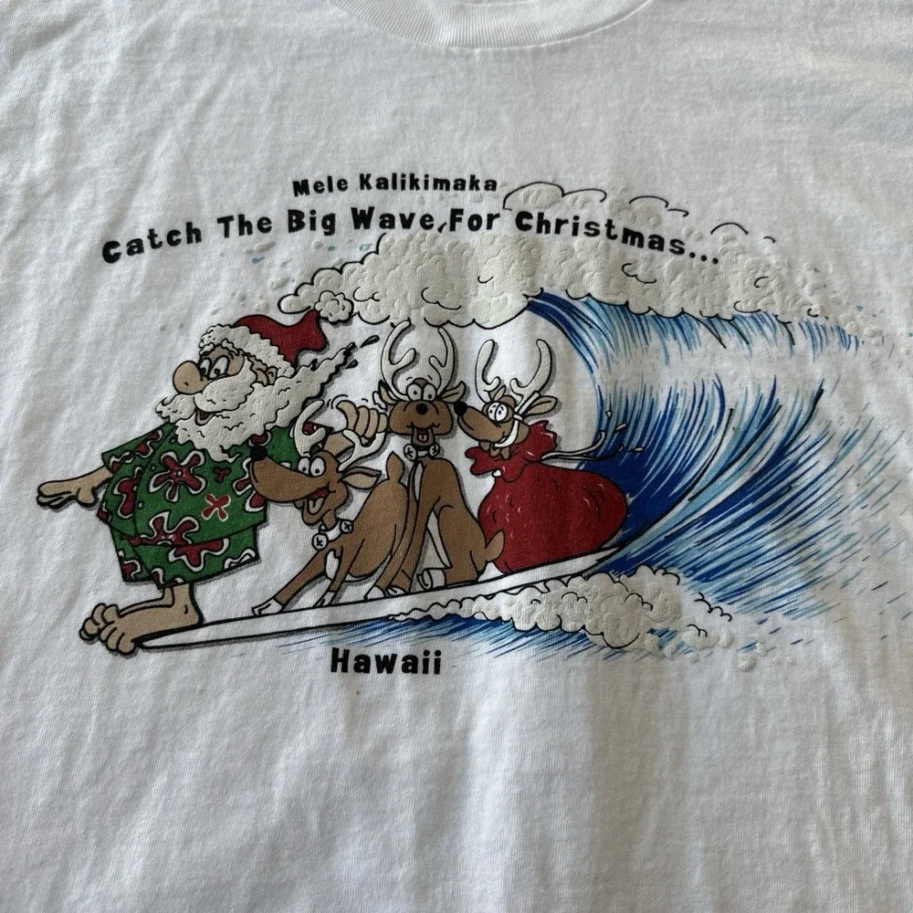 Delta T Shirt Size XL Christmas Santa Clause Mele Kalikimaka - Picture 2 of 13